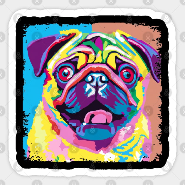 Pug Pop Art - Dog Lover Gifts Sticker by PawPopArt